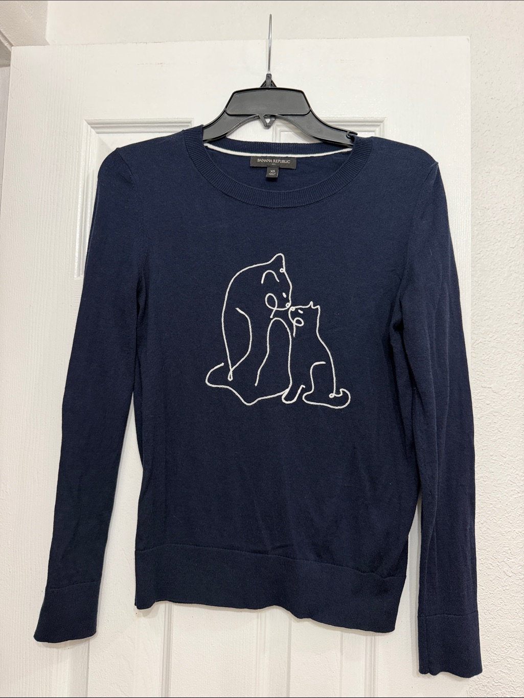Banana Republic Navy Sweater With White Cats